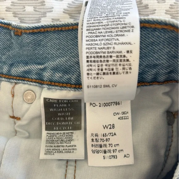 Levi's Blue Jean Shorts High-Waisted Distressed - Picture 7 of 7